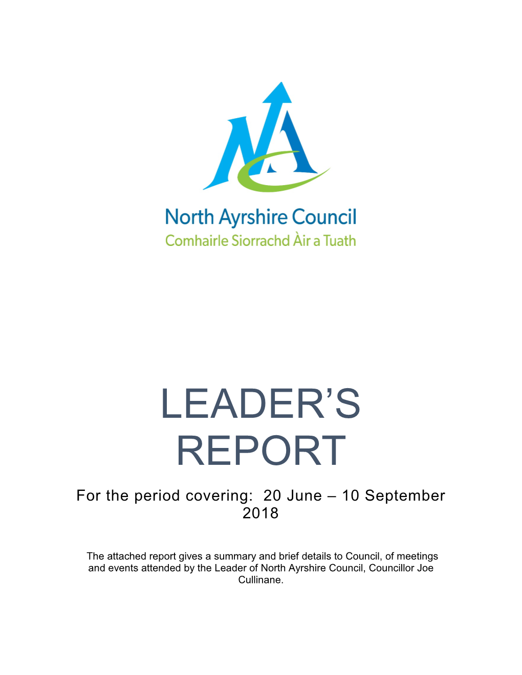 Leader's Report