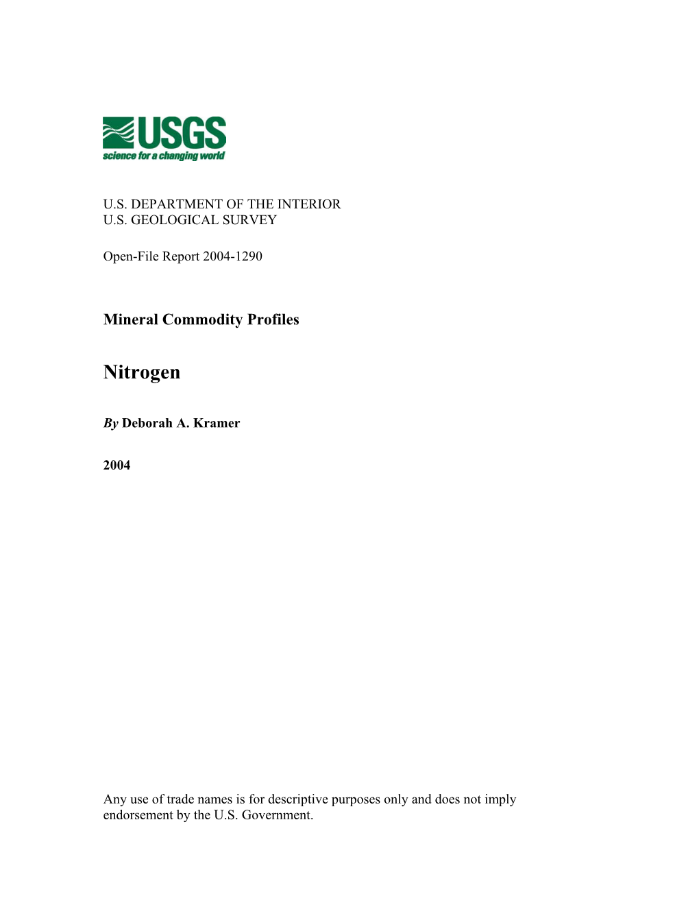 Mineral Commodity Profile--Nitrogen