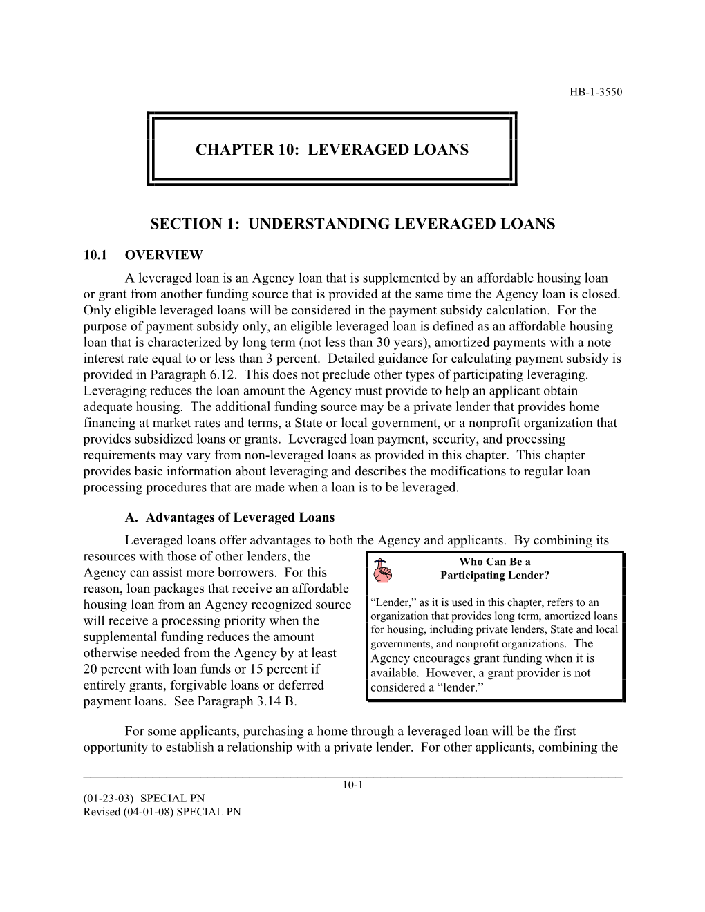 Chapter 10: Leveraged Loans Section 1