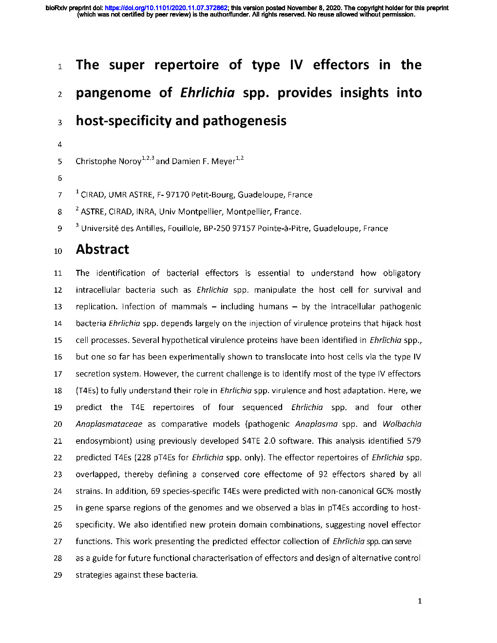 The Super Repertoire of Type IV Effectors in the Pangenome Of