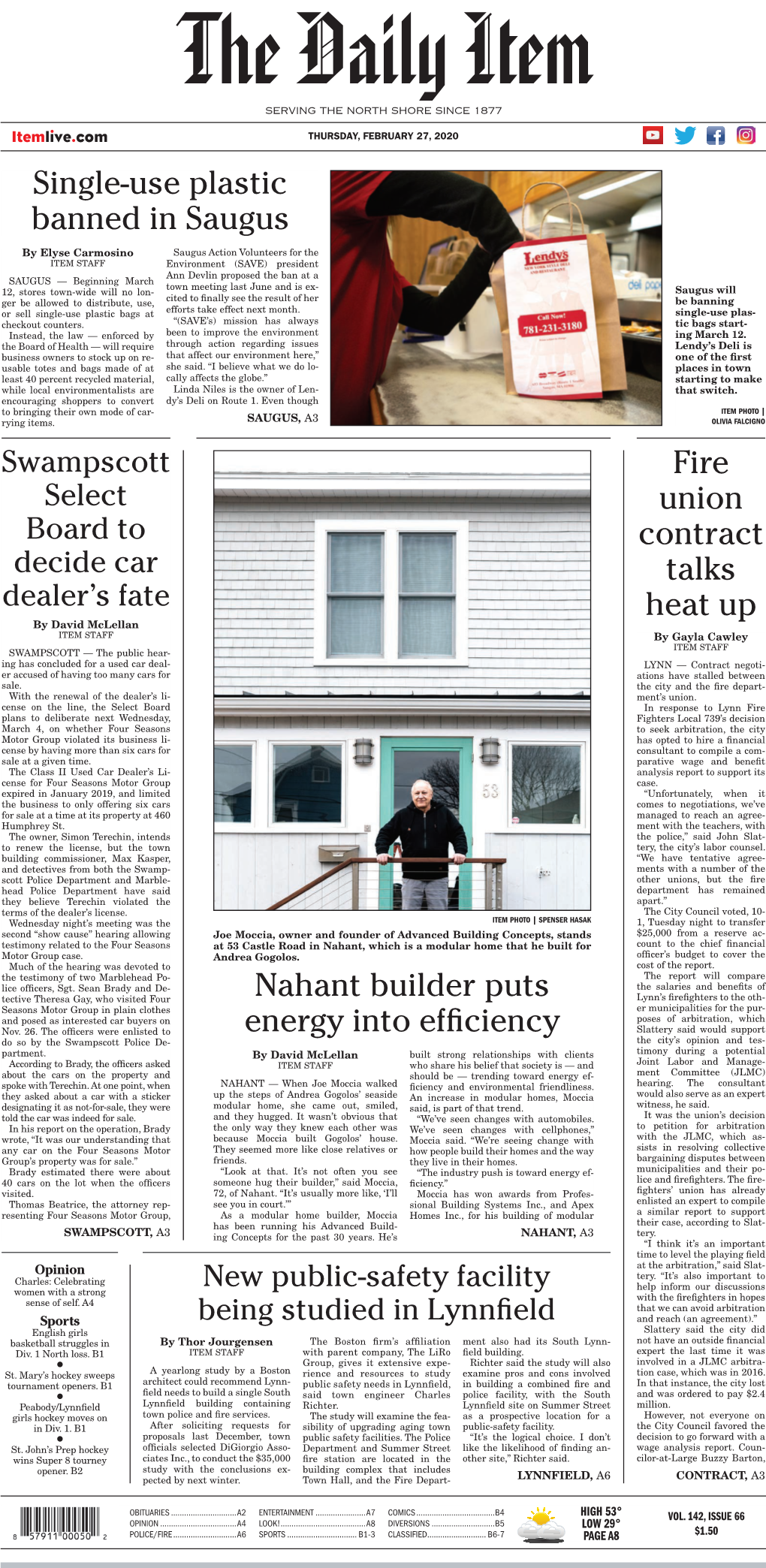 Fire Union Contract Talks Heat up Nahant Builder Puts Energy Into