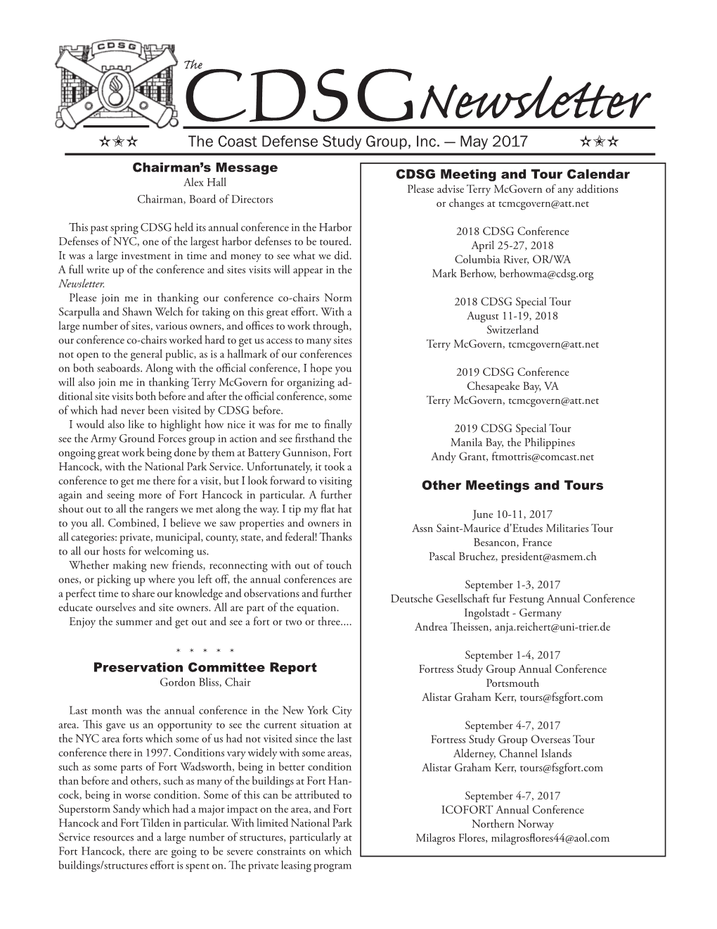 CDSG Newsletter