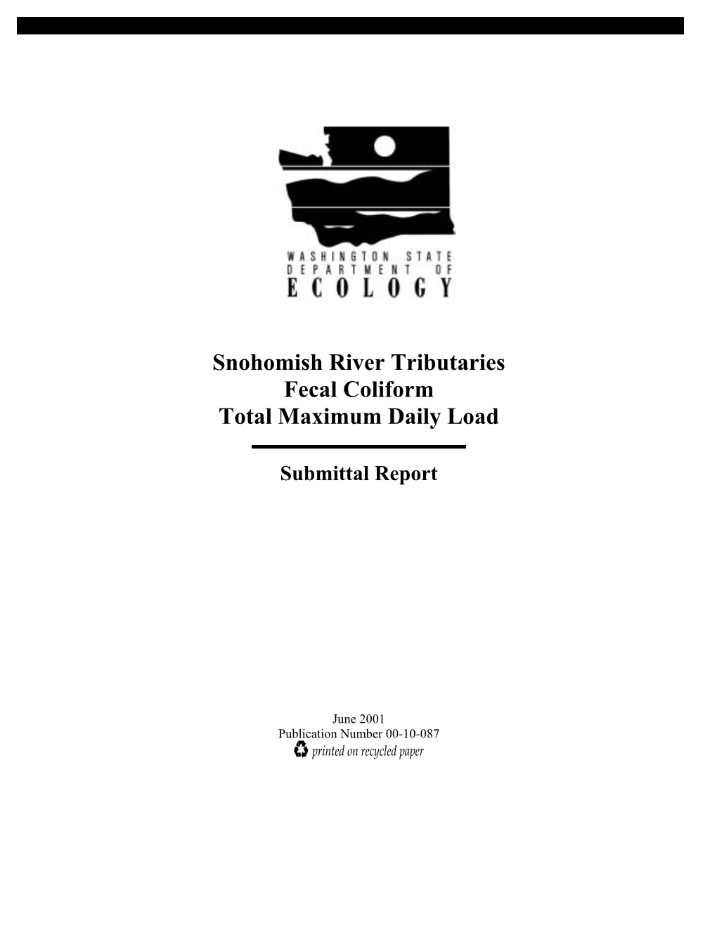 Snohomish River Tributaries Fecal Coliform Total Maximum Daily Load