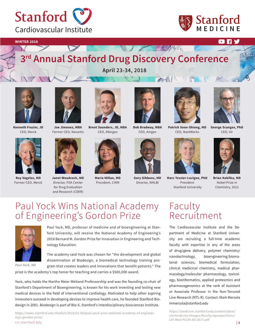 3Rd Annual Stanford Drug Discovery Conference April 23-34, 2018