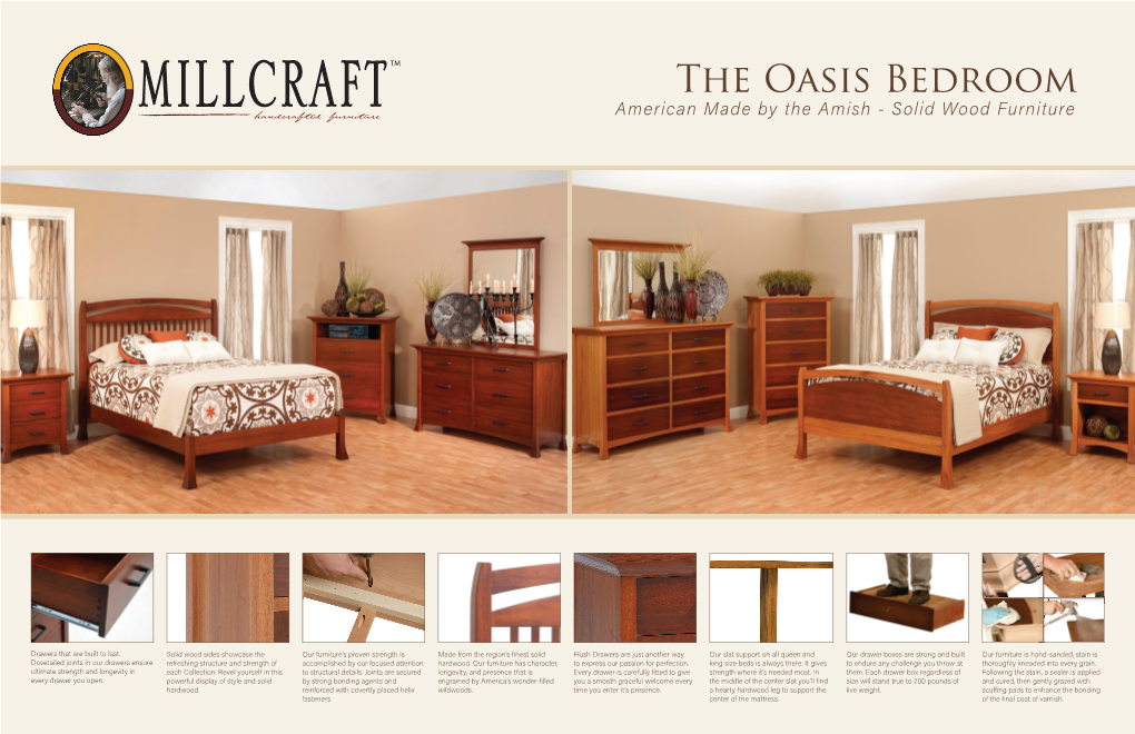 The Oasis Bedroom Millcrafthandcrafted Furniture American Made by the Amish - Solid Wood Furniture