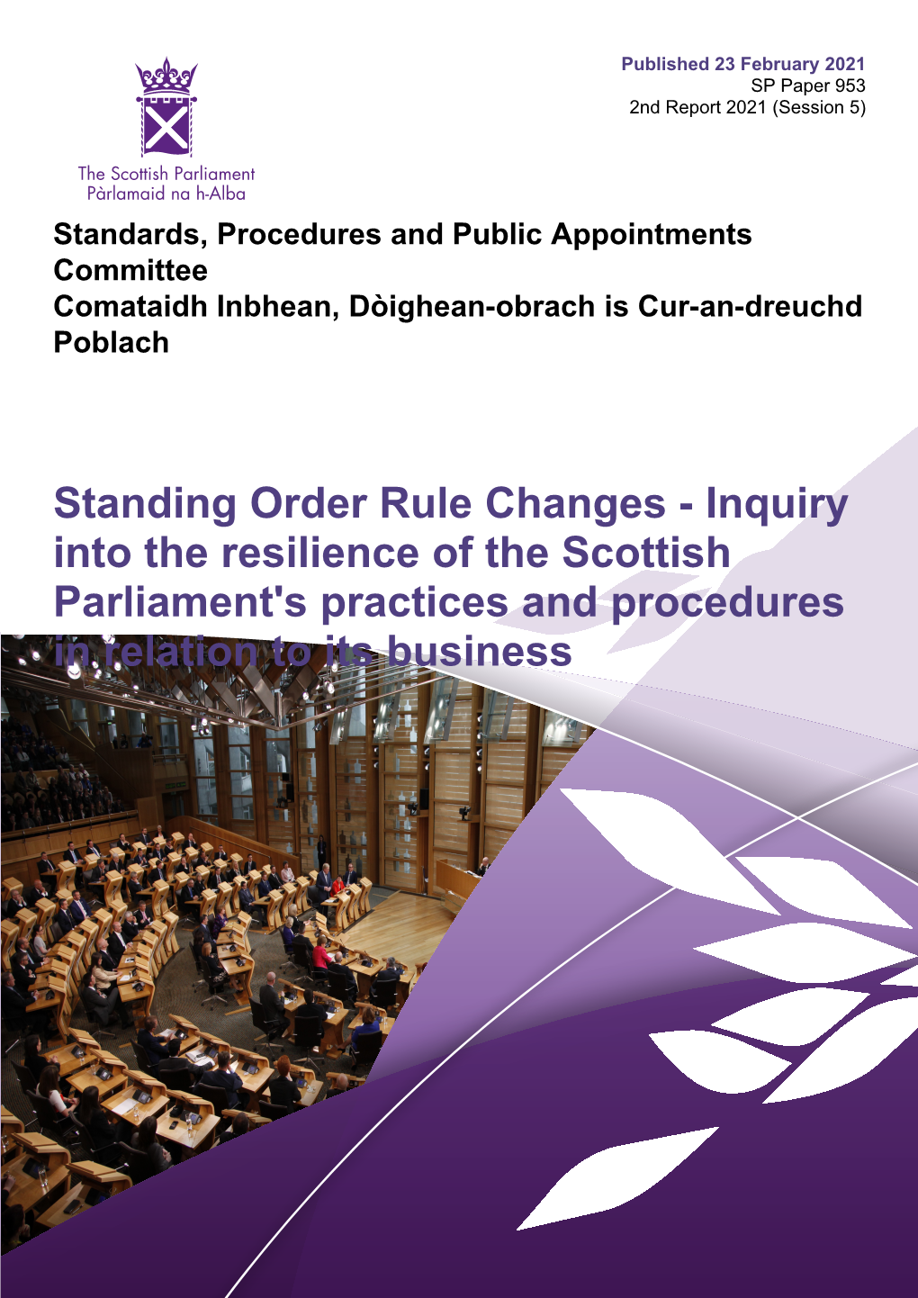 Standing Order Rule Changes