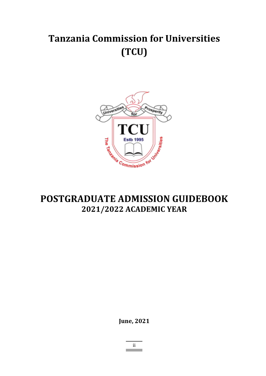 (Tcu) Postgraduate Admission Guidebook