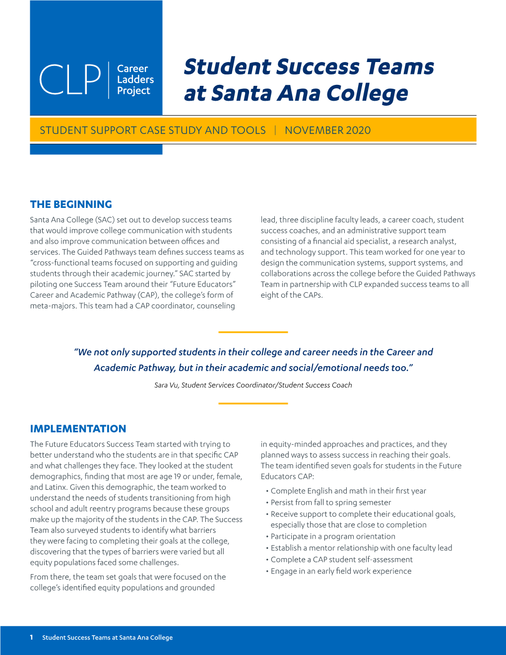 Student Success Teams at Santa Ana College Ca�Ee� �Adde�S ��O�Ect