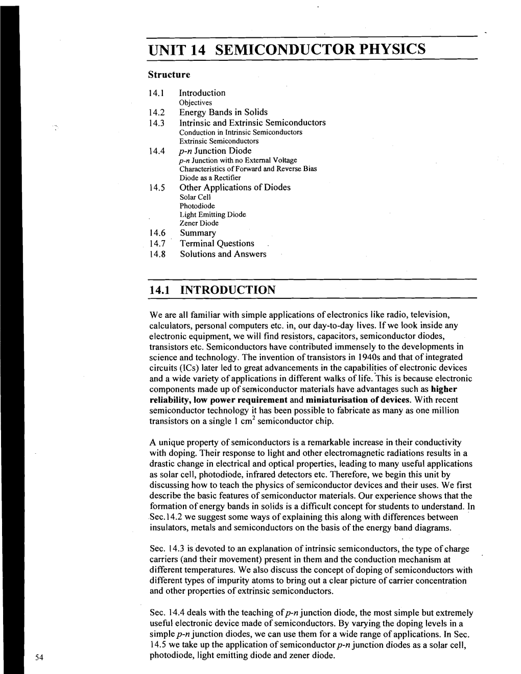 Unit 14 Semiconductor Physics