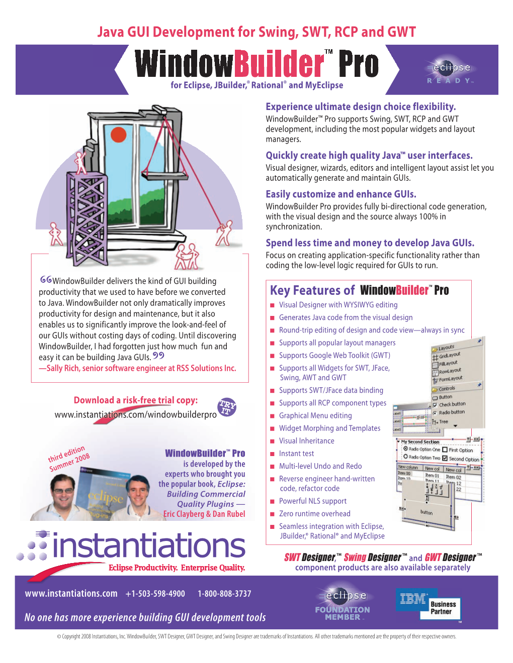 Windowbuilder™ Pro for Eclipse, Jbuilder,® Rational® and Myeclipse