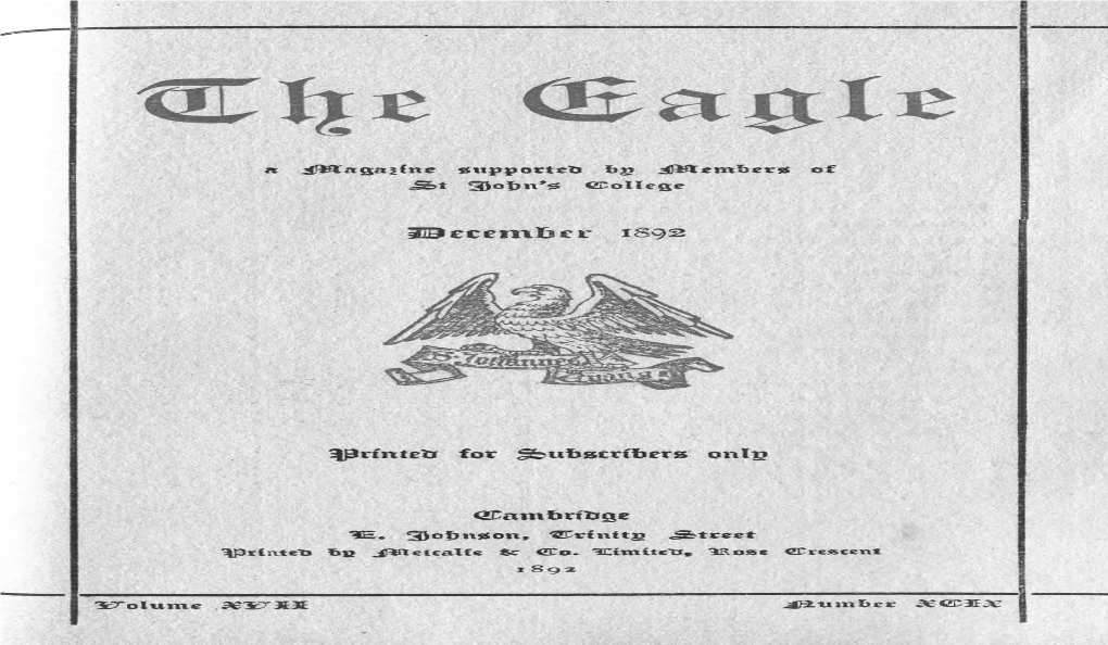 The Eagle 1892 (Michaelmas)