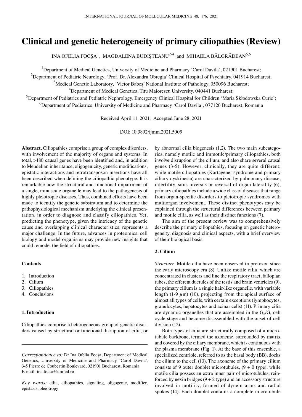 Clinical and Genetic Heterogeneity of Primary Ciliopathies (Review)