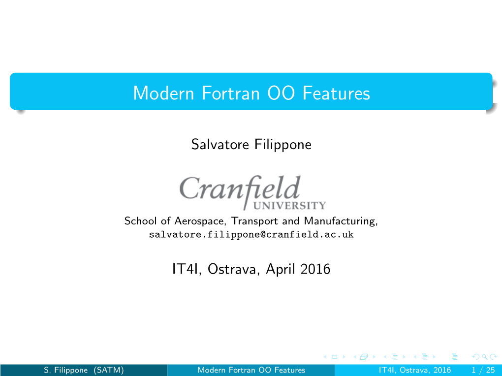 Modern Fortran OO Features