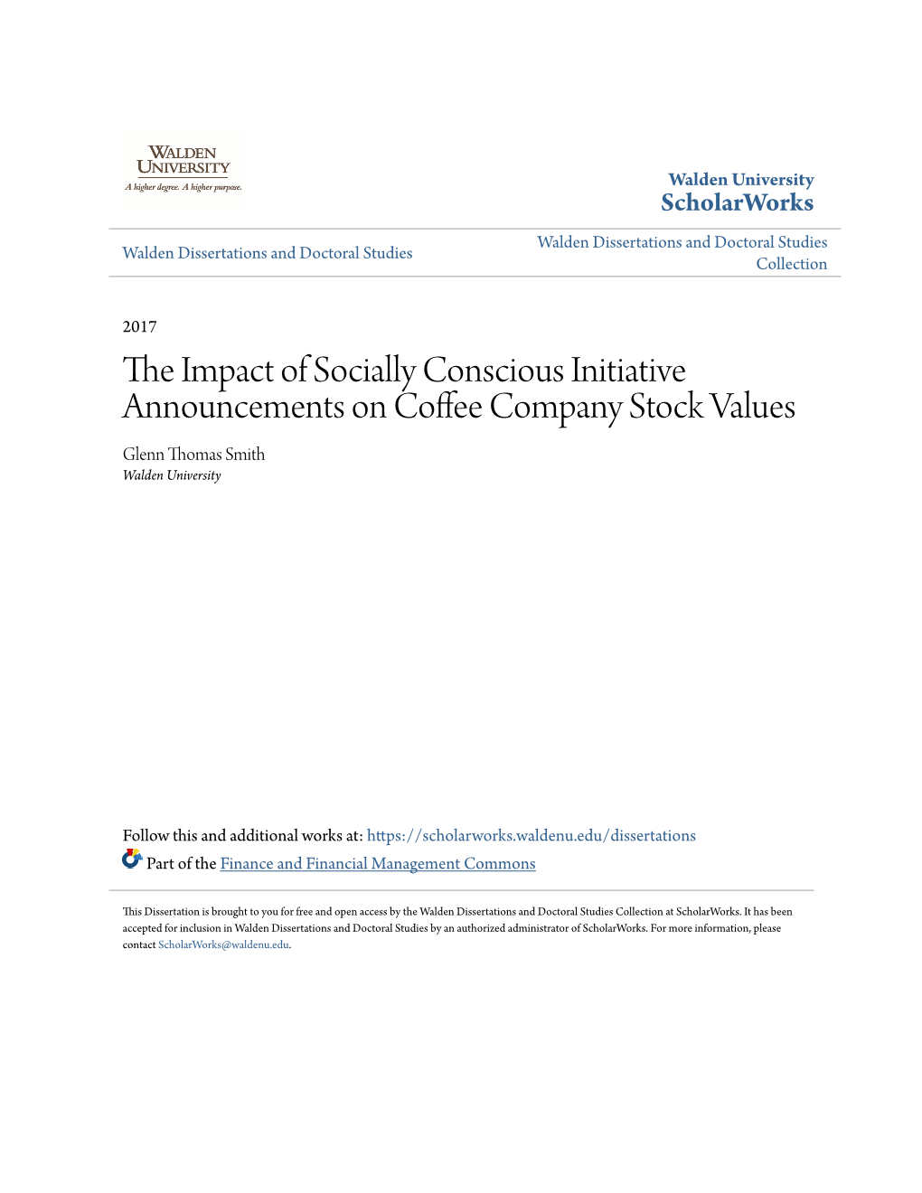 The Impact of Socially Conscious Initiative Announcements on Coffee Company Stock