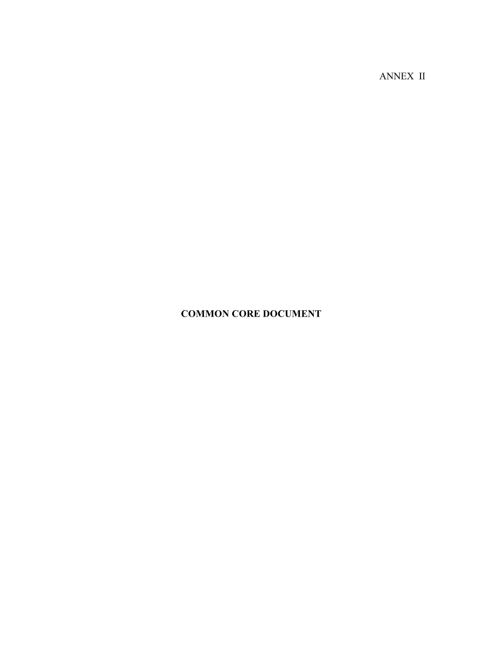 Annex Ii Common Core Document