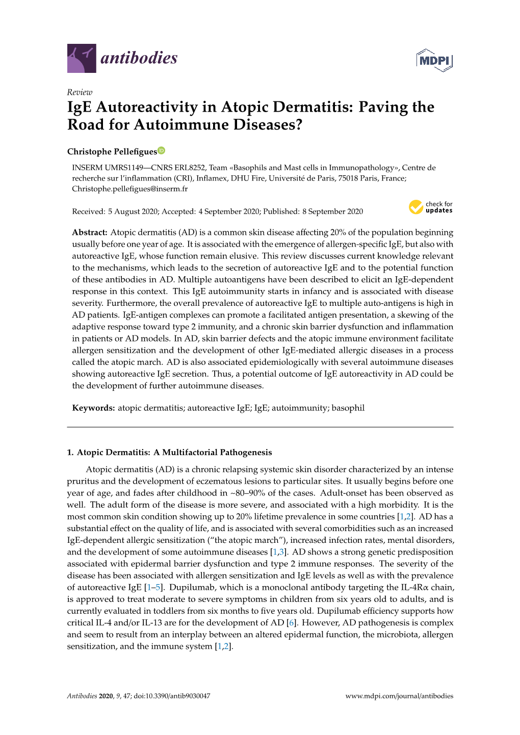 Ige Autoreactivity in Atopic Dermatitis: Paving the Road for Autoimmune Diseases?