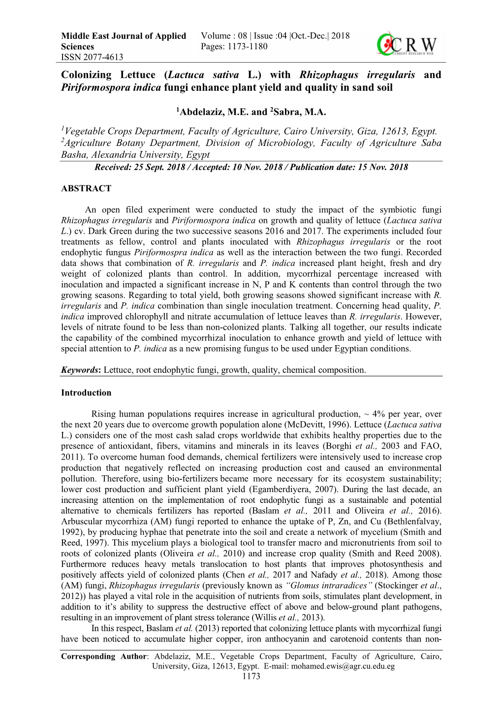 With Rhizophagus Irregularis and Piriformospora Indica Fungi Enhance Plant Yield and Quality in Sand Soil