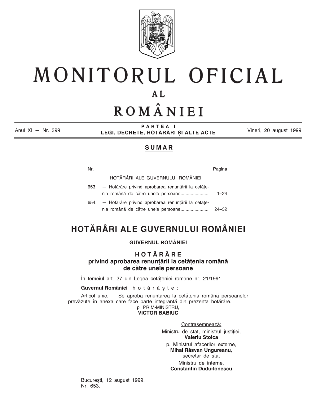 Monitorul Oficial Partea I