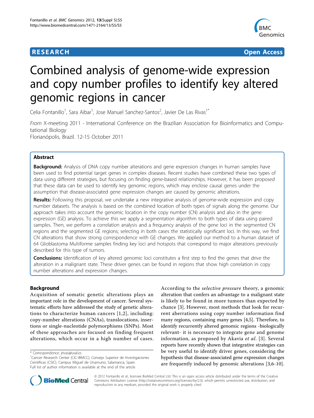 Combined Analysis of Genome-Wide Expression and Copy Number