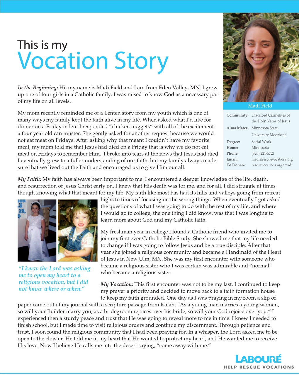 Vocation Story