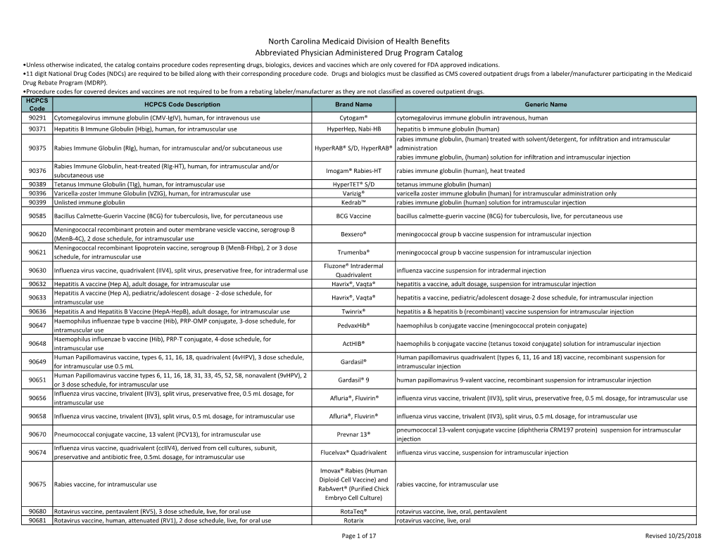 North Carolina Medicaid Division of Health Benefits Abbreviated