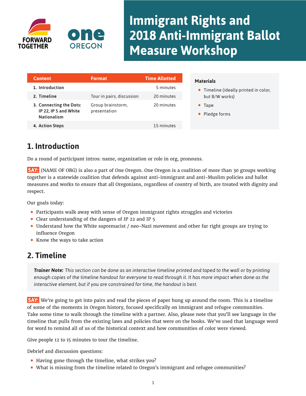 Immigrant Rights and 2018 Anti-Immigrant Ballot Measure Workshop