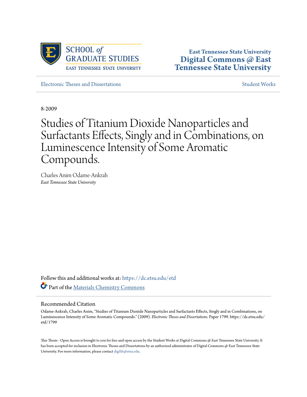 Studies of Titanium Dioxide Nanoparticles and Surfactants Effects, Singly and in Combinations, on Luminescence Intensity of Some Aromatic Compounds