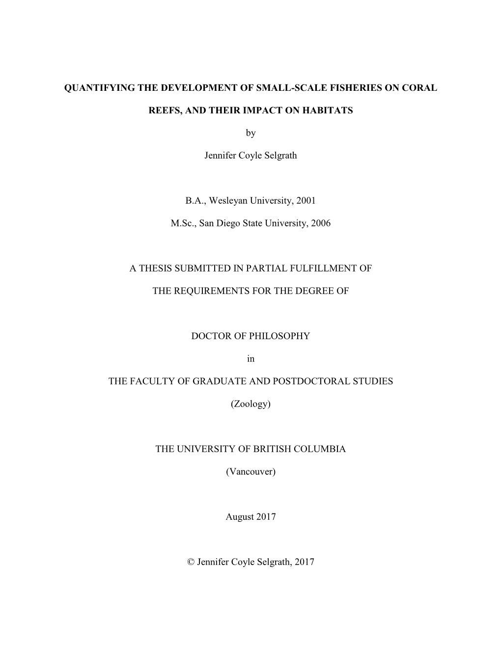 Quantifying the Development of Small-Scale Fisheries on Coral