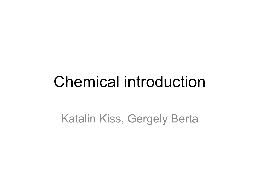 Chemical Introduction