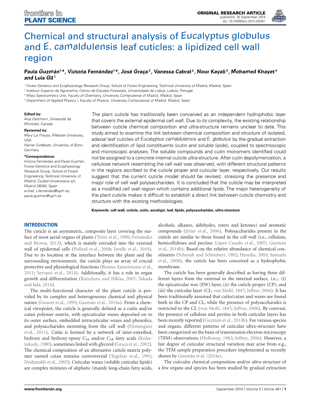 Chemical and Structural Analysis of Eucalyptus Globulus and E