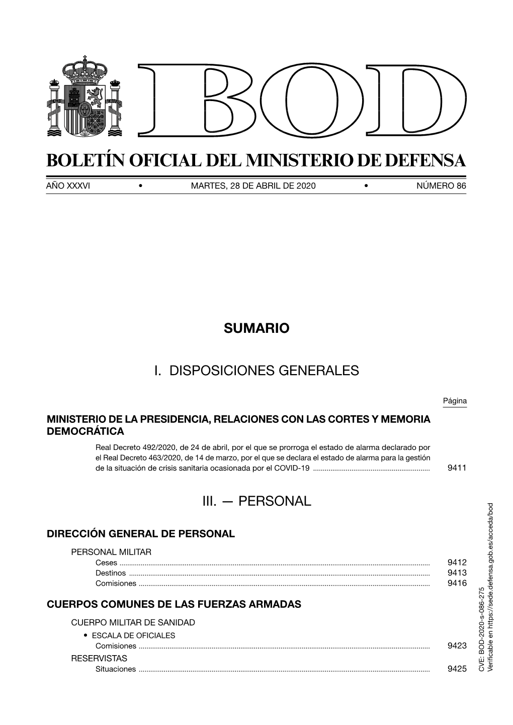 Boletín Oficial Del Estado» Número 115, De 25 De Abril De 2020