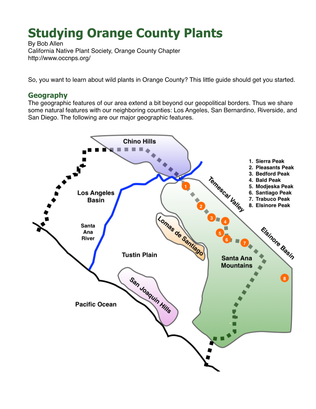 Studying Orange County Plants by Bob Allen California Native Plant Society, Orange County Chapter