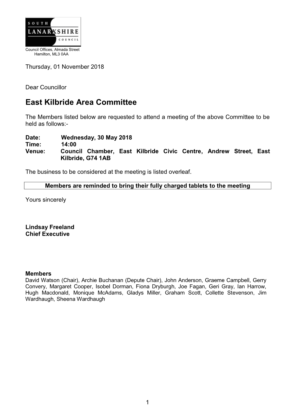 East Kilbride Area Committee