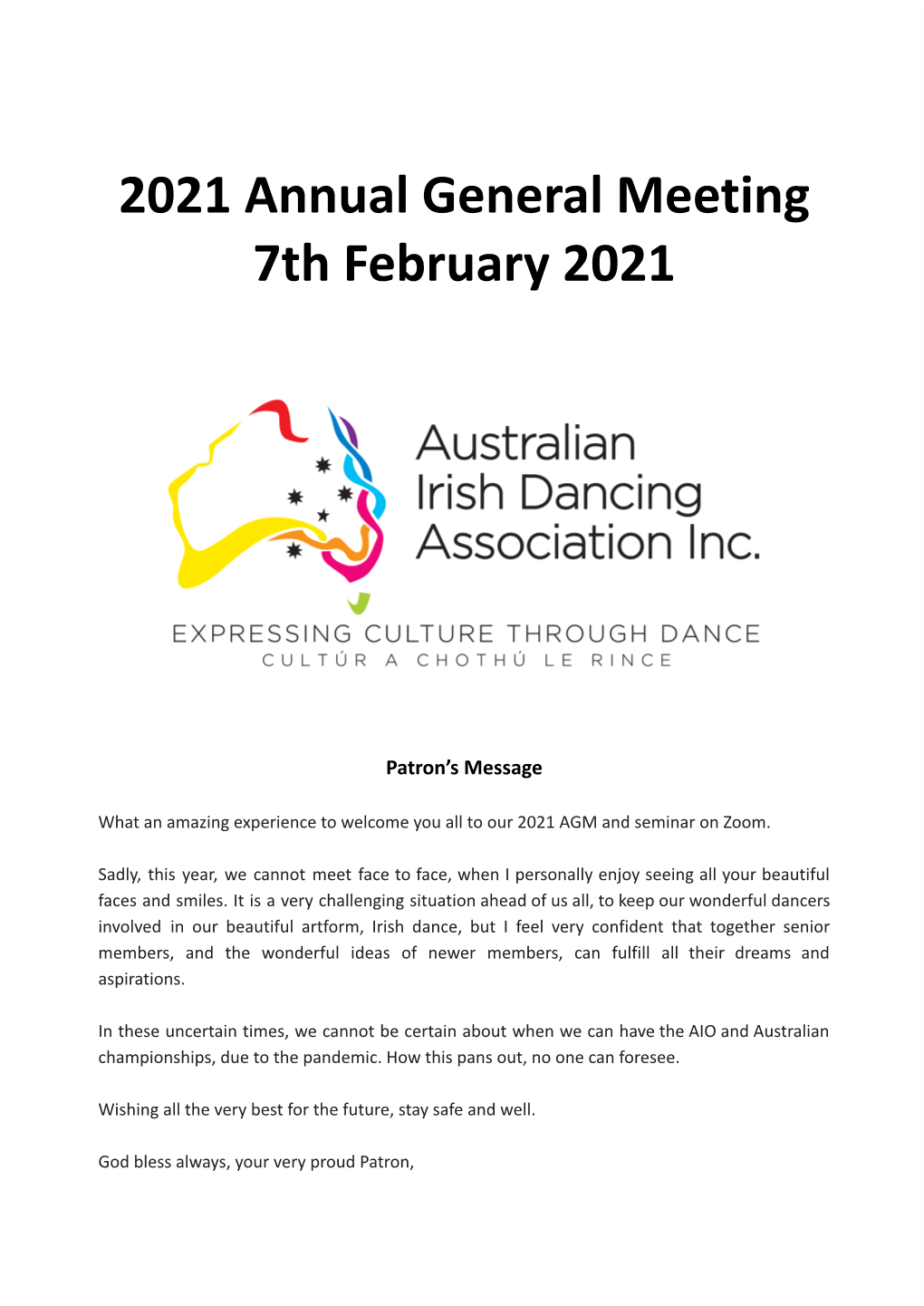 2021 AGM Minutes