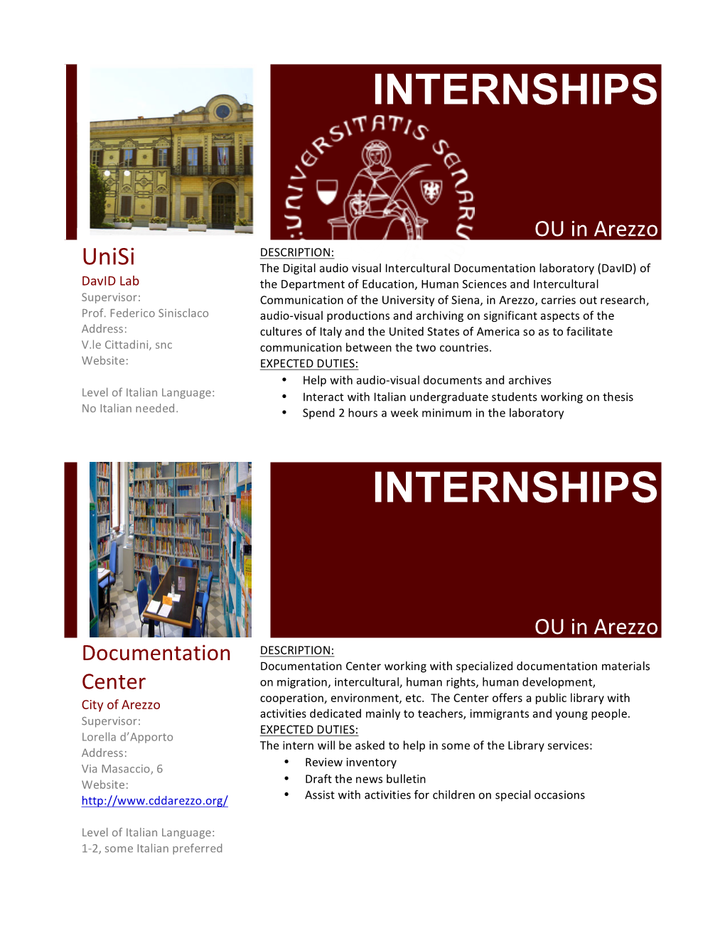 Internships Internships