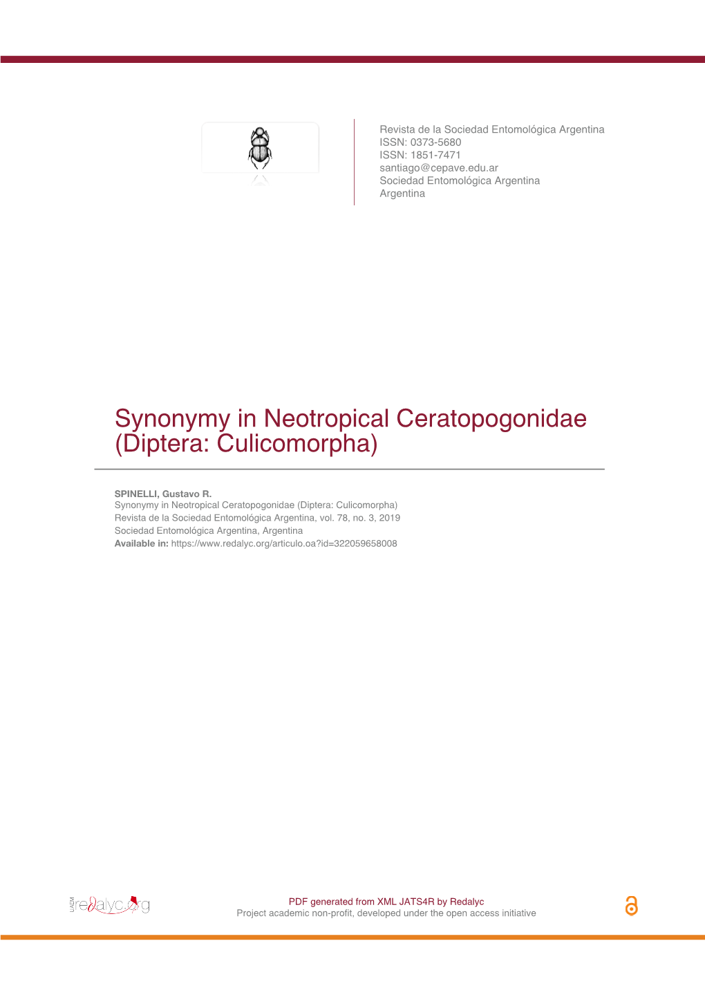 Synonymy in Neotropical Ceratopogonidae (Diptera: Culicomorpha)