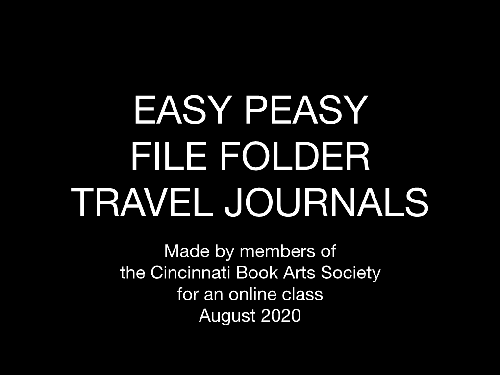 Easy Peasy File Folder Travel Journals