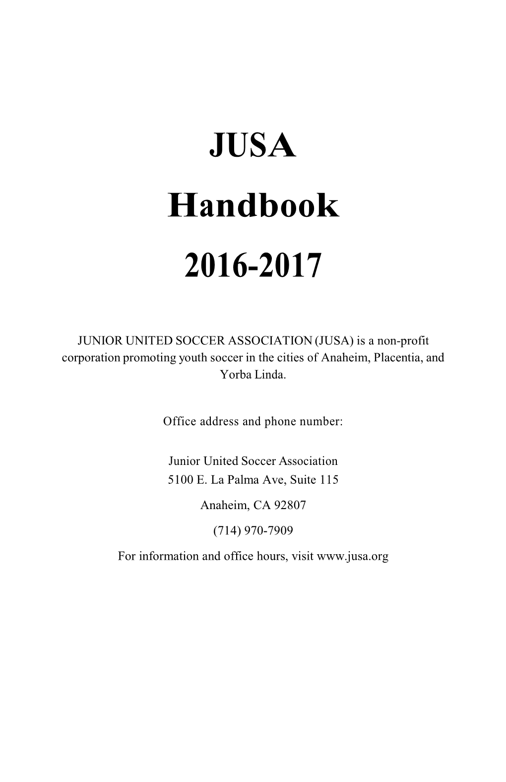 JUSA Handbook 2016-2017