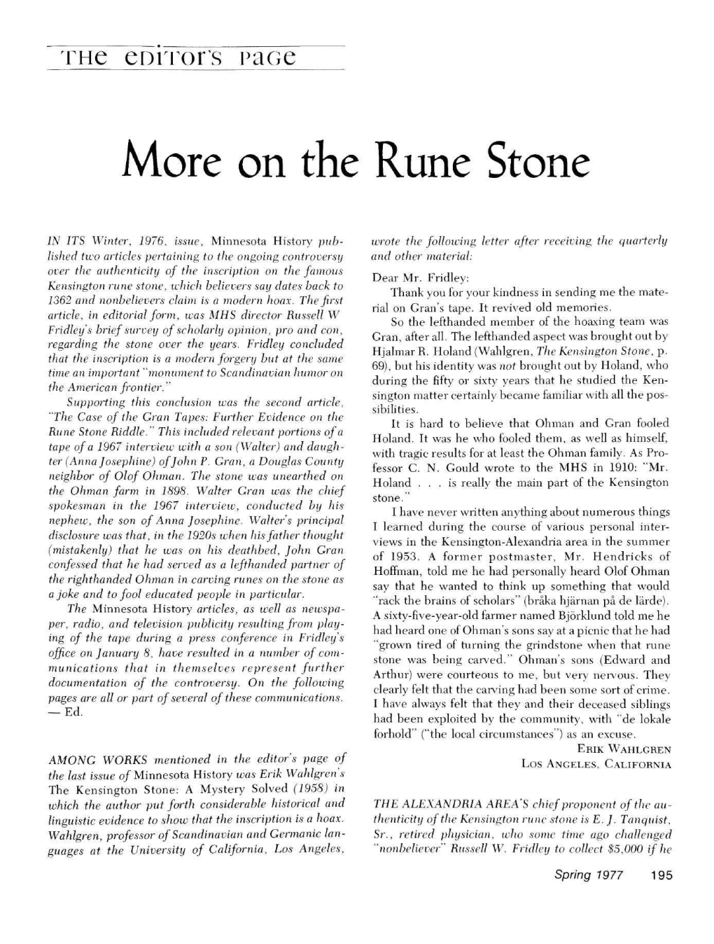 On the Rune Stone