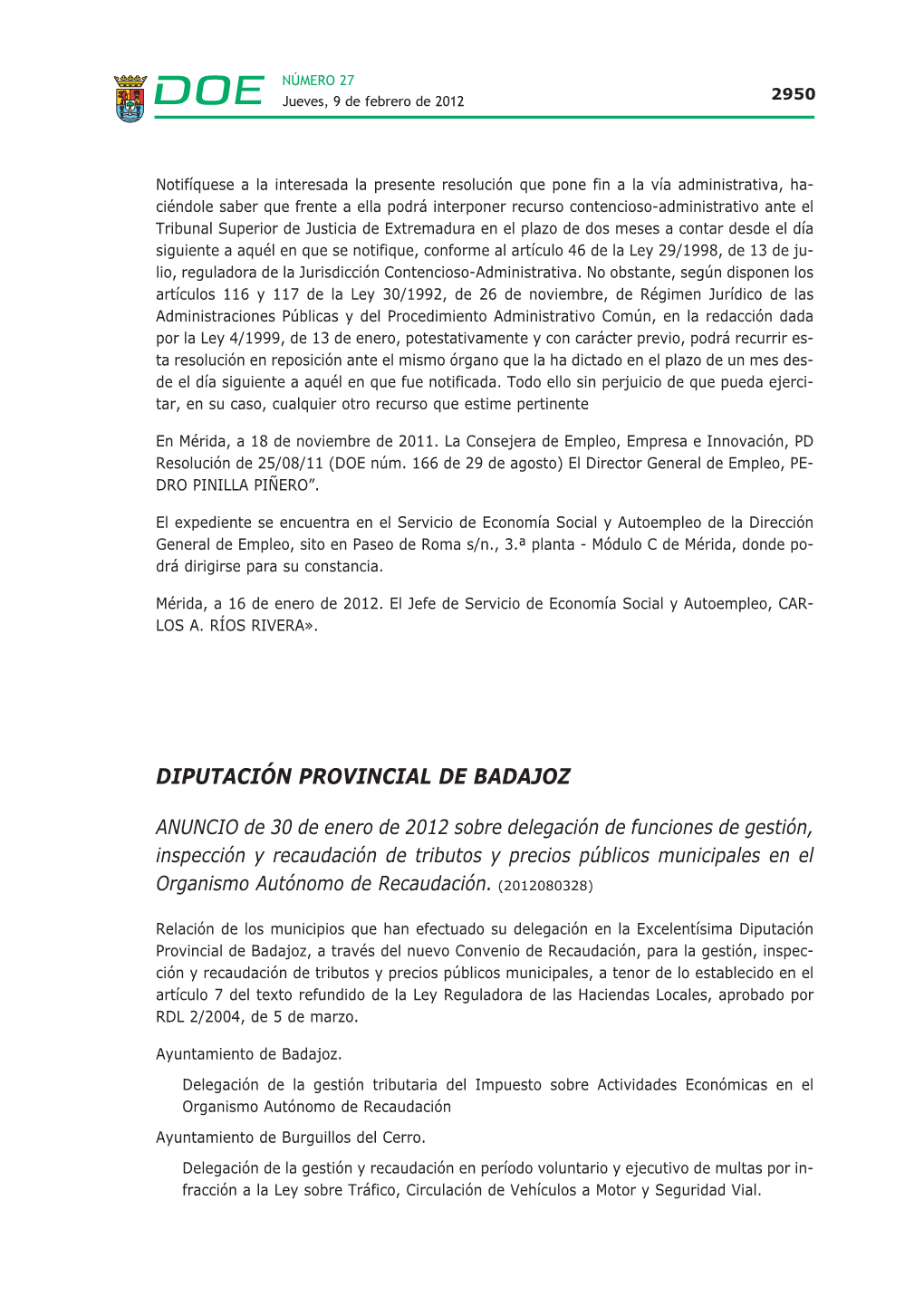 Diputación Provincial De Badajoz