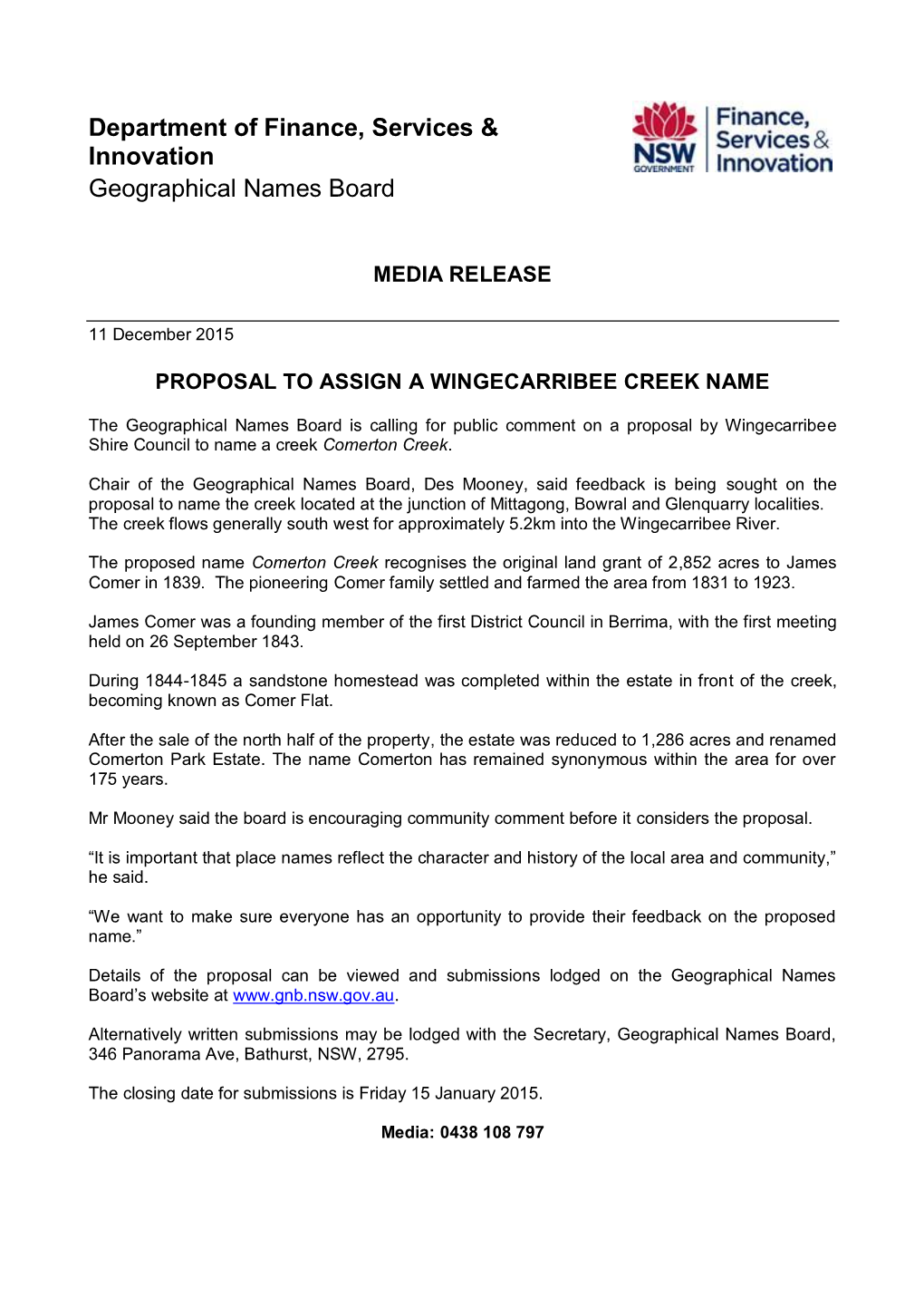 Media Release