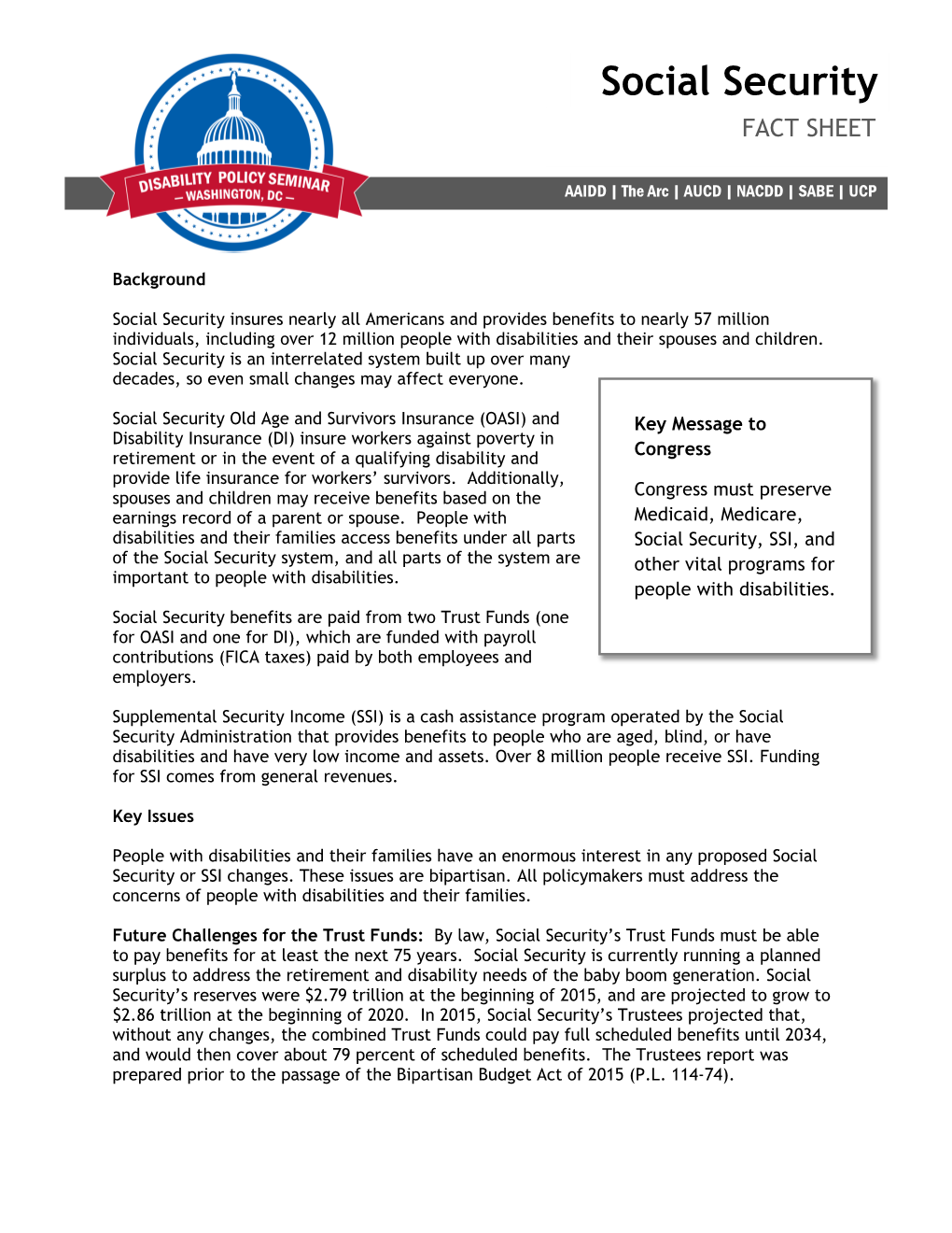 Social Security FACT SHEET