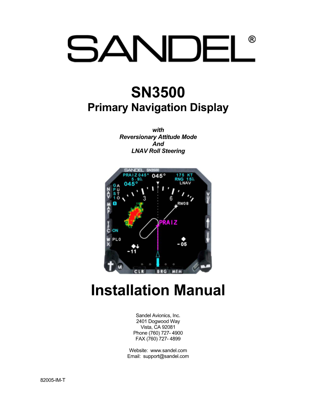 SN3500 Installation Manual Page Ii