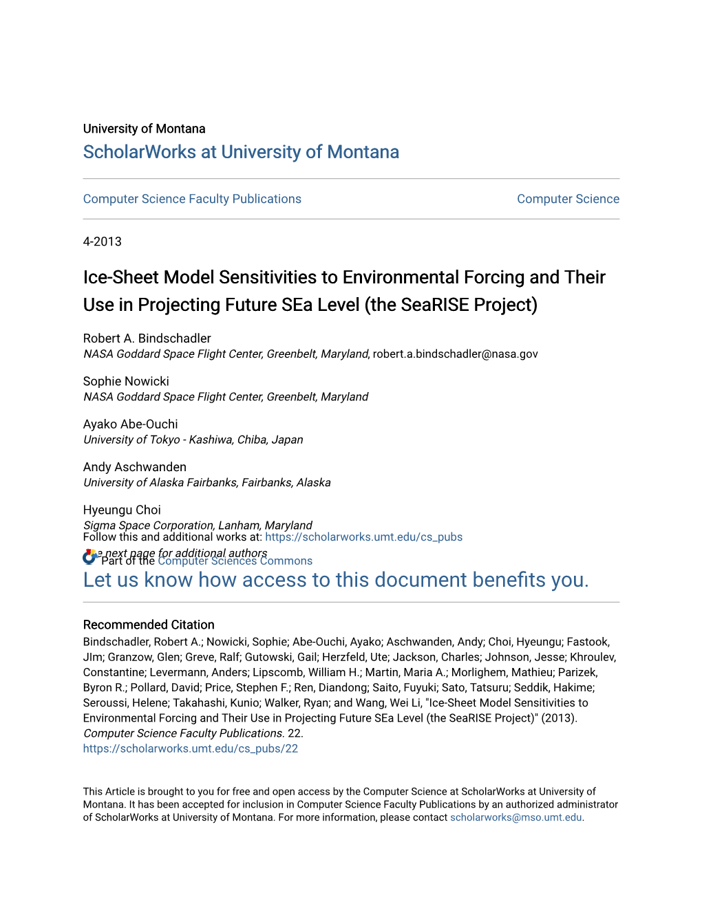 Ice-Sheet Model Sensitivities to Environmental Forcing and Their Use in Projecting Future Sea Level (The Searise Project)