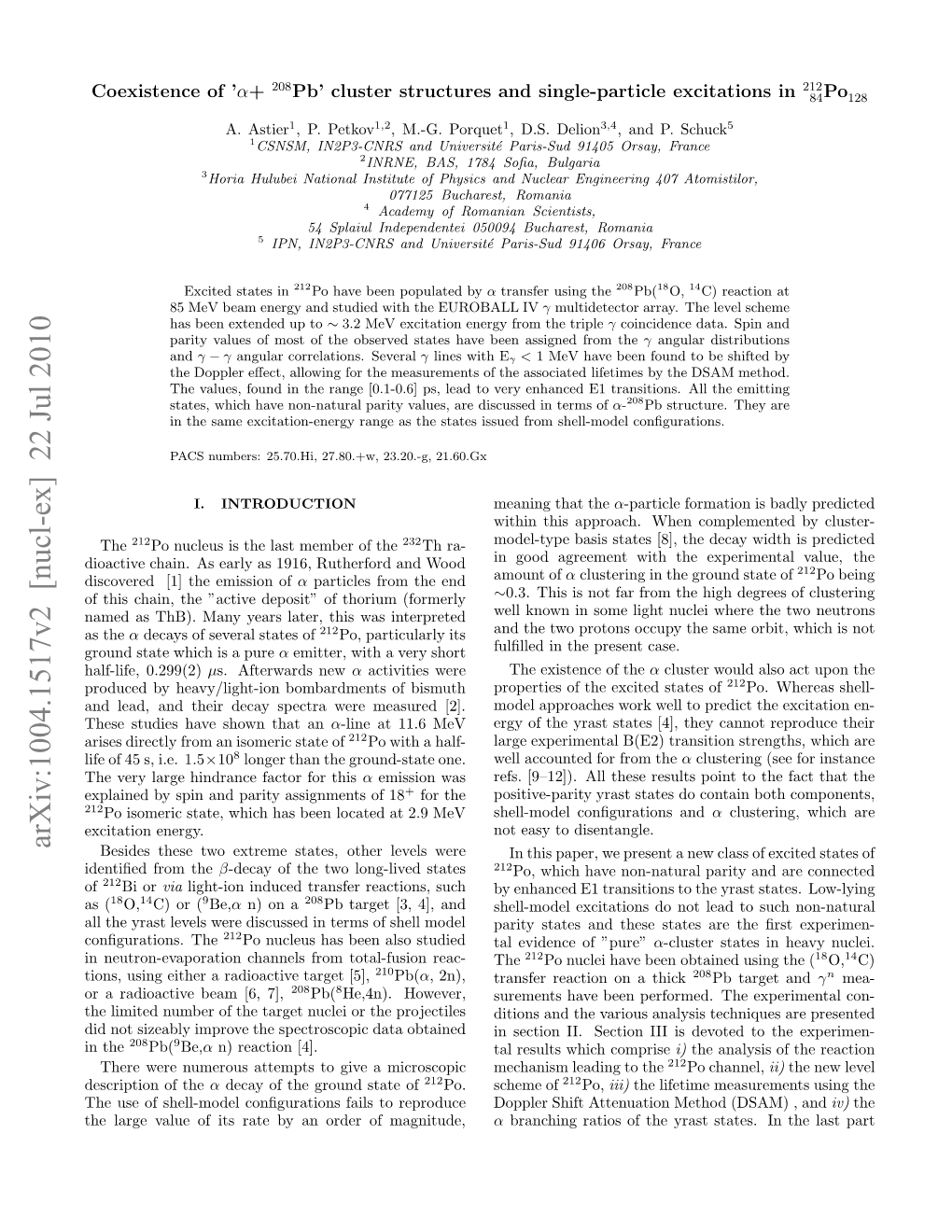 Coexistence Of'alpha+ 208Pb'cluster Structures and Single-Particle