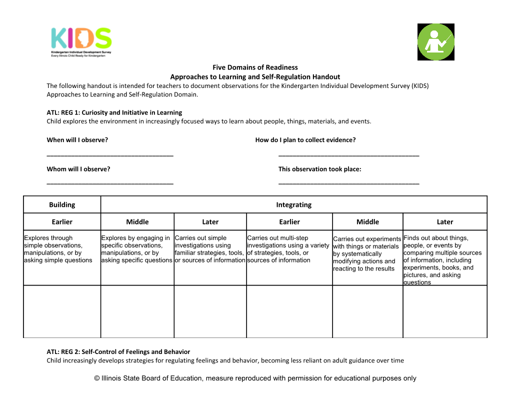 Approaches to Learning and Self-Regulation Handout