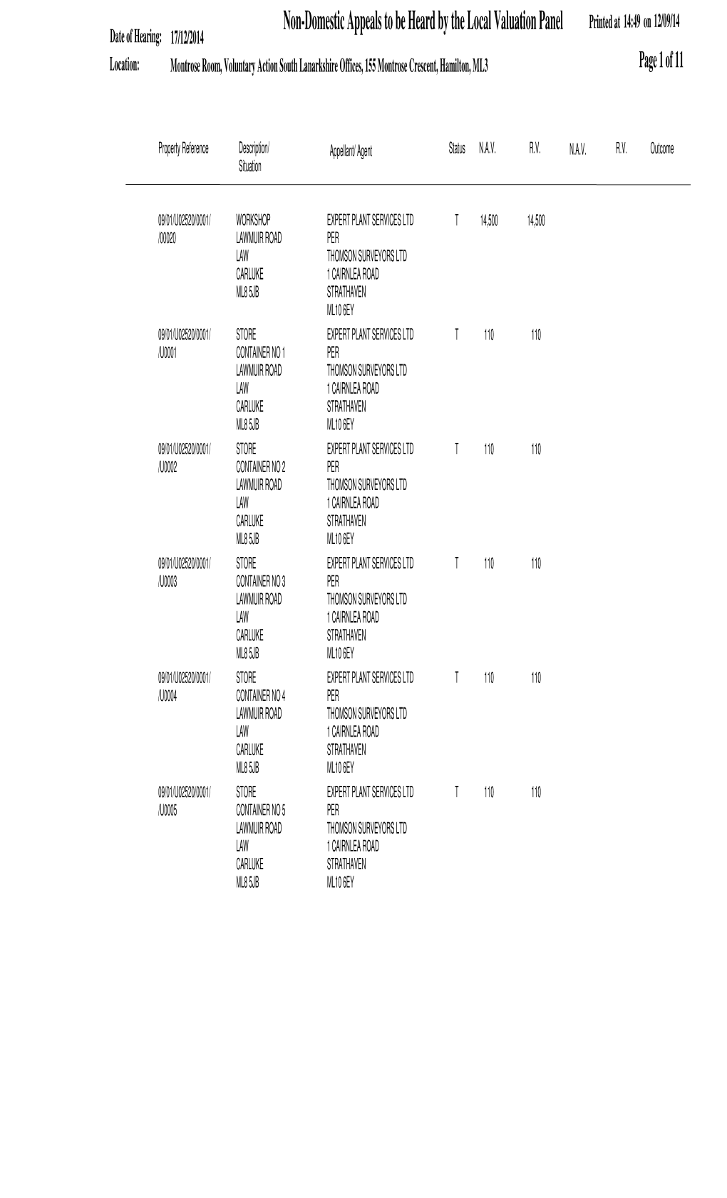 2014-12-17: VAC Hearing