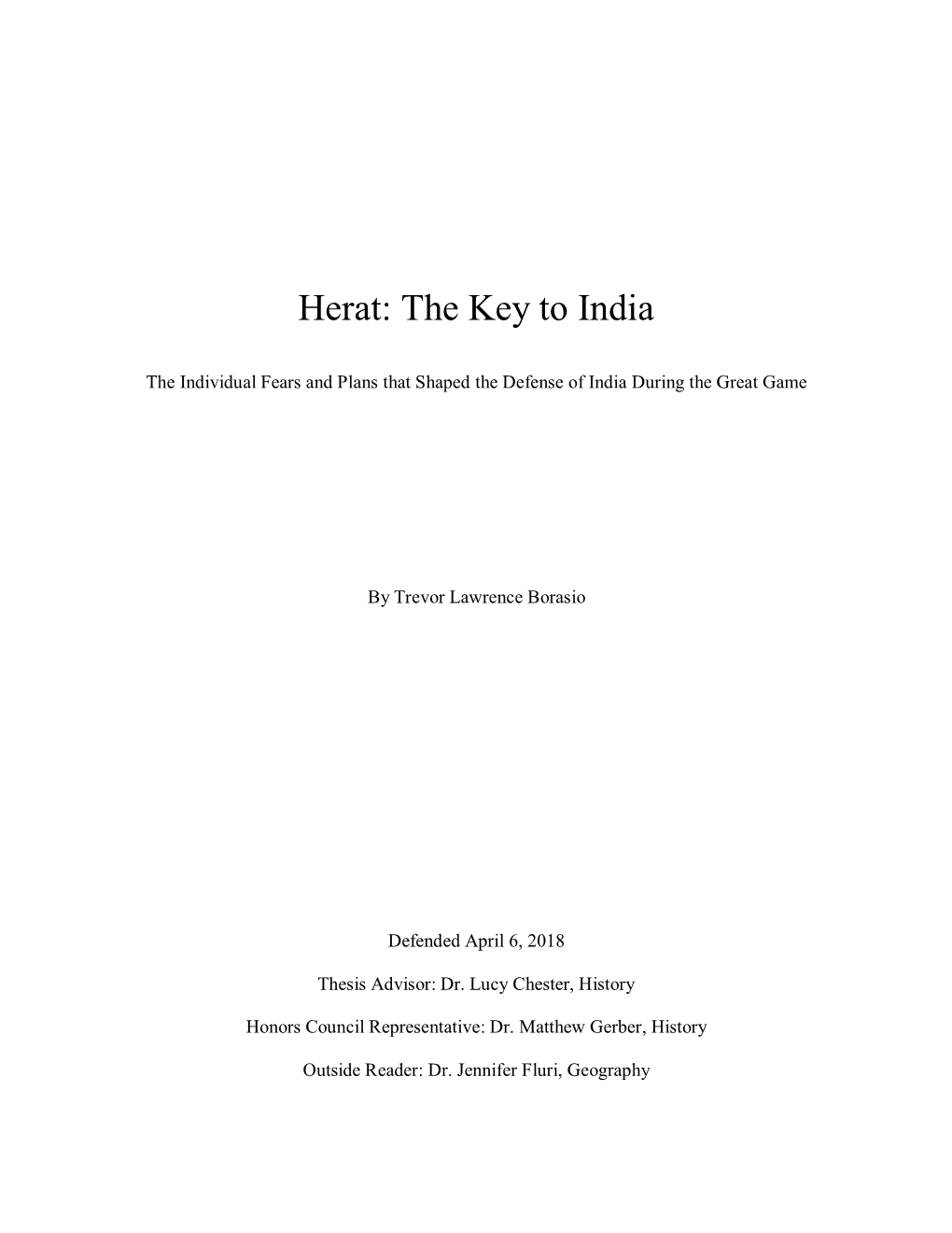 Herat: the Key to India