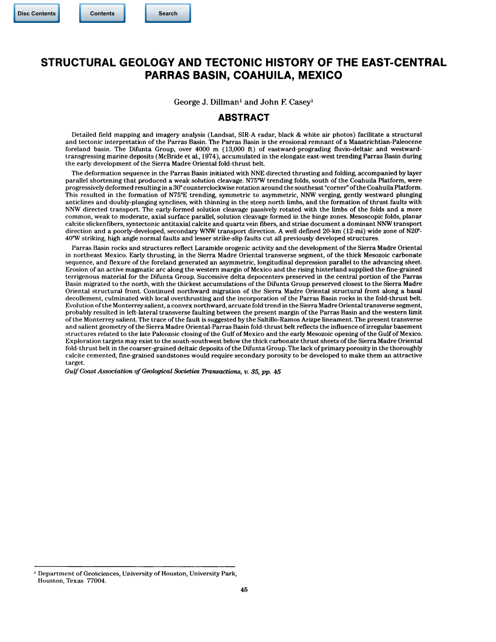 Structural Geology and Tectonic History of the East-Central Parras Basin, Coahuila, Mexico