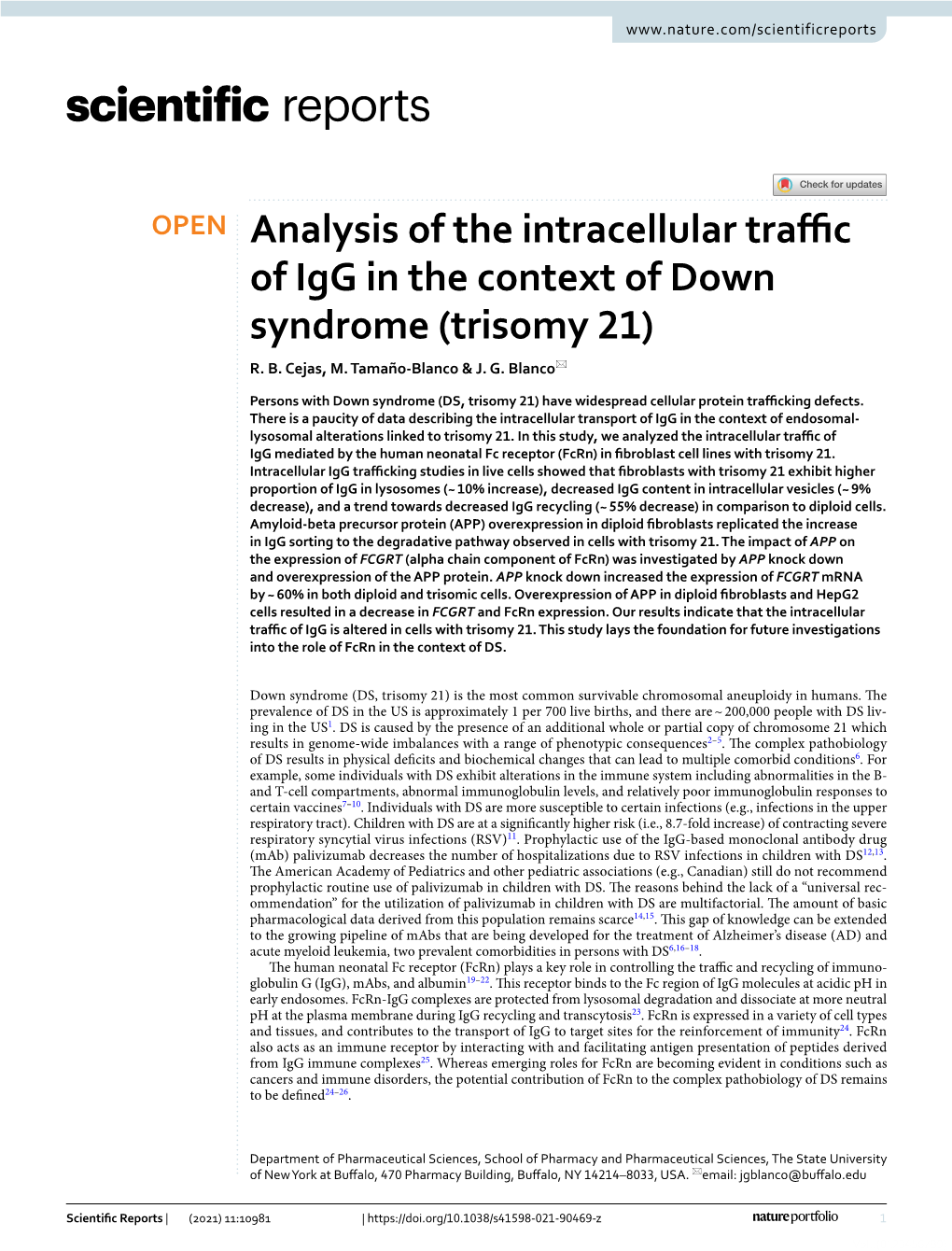 Trisomy 21) R